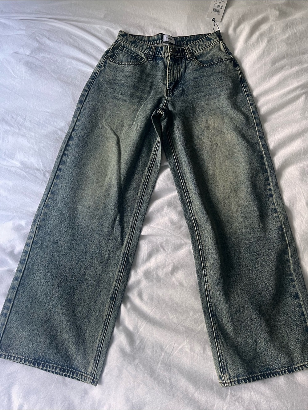 NWT RVCA Loosey Pant in Dusty Blue Wash 27 baggy skater jean